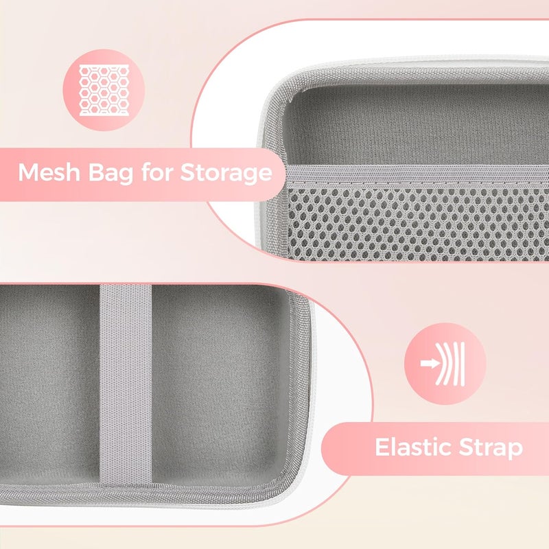 Nelko Genuine Case Compatible P21 Label Maker, Compatible with Most Mini Label Printers, for Labeler Makers & Labeling Tapes, Box with Mesh Pocket for Batteries Accessories (Case Only), Pink - Image 4